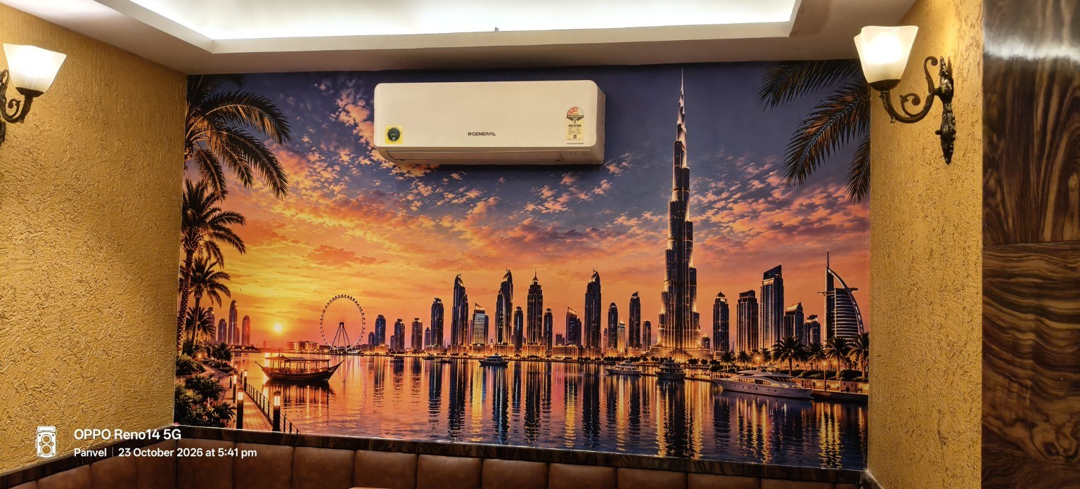 Premium Dubai skyline wall mural wallpaper