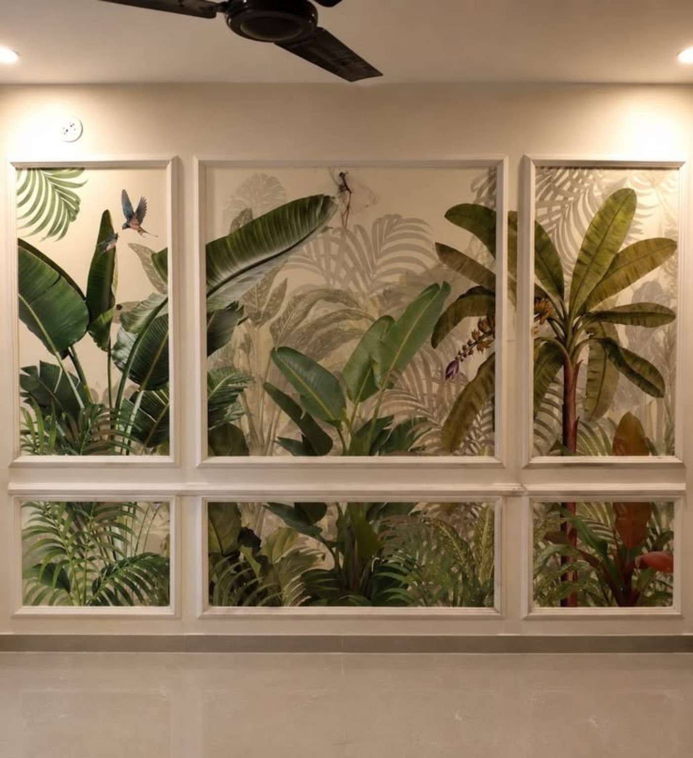 Tropical green botanical wall mural